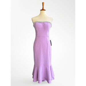 NWT Venus strapless lilac dress 8 M medium mermaid bodycon stretch maxi formal